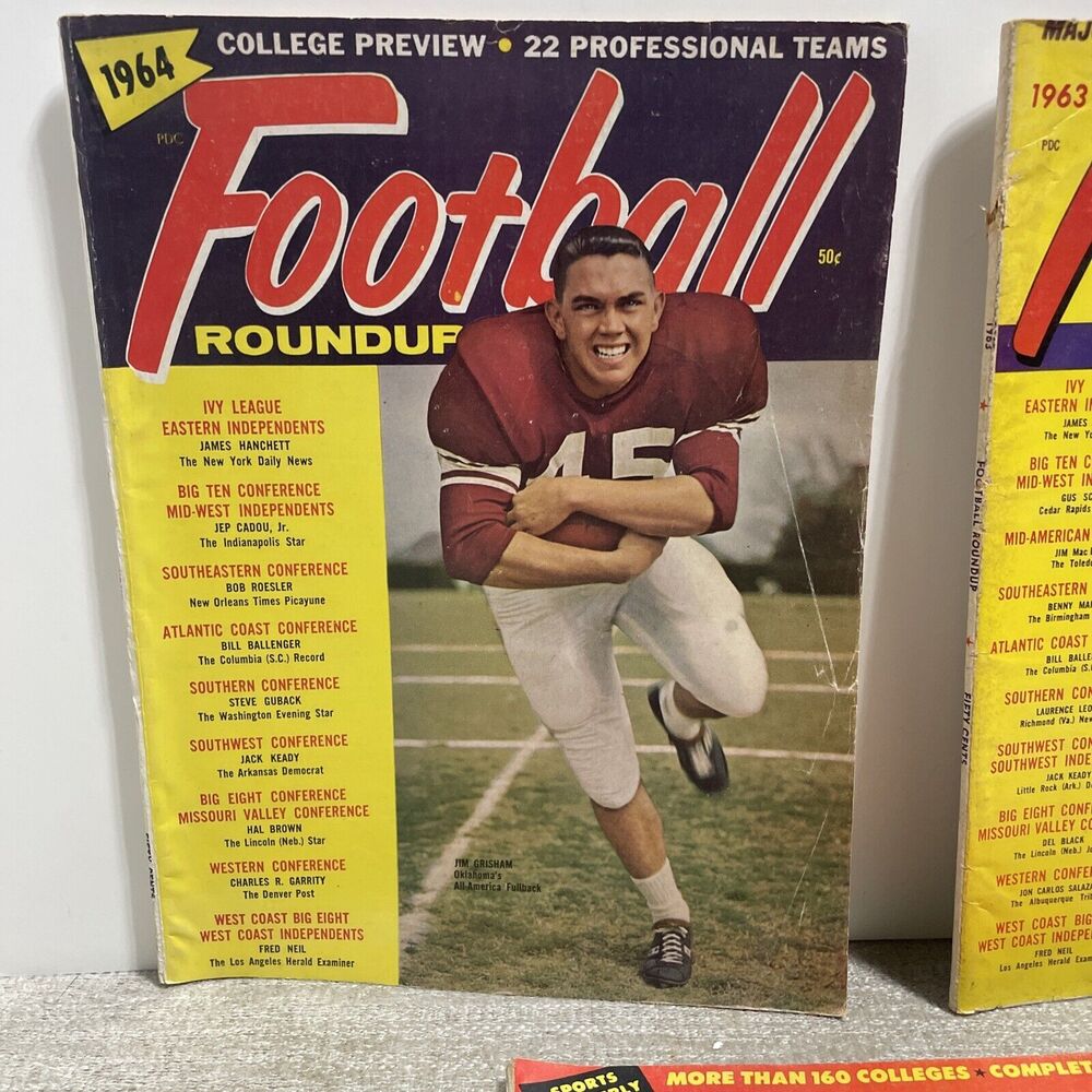 Vintage 1960s Era Football Roundup Magazine Set of 3 - Picture 2 of 6